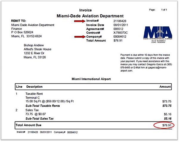 This is a sample Invoice. Please note the location of the information you will be required to enter during the registration process. 