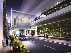 Travelers renting a car at MIA will take moving walkways on the terminal’s third level to MIA Mover’s airport station