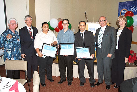 Employees of the Year Award winners Yomara Pineda, Veronica Ruiz and Christopher Maria