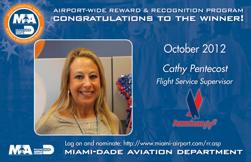 Congratulations to Cathy Pentecost, from American Eagle, R&R winner for October 2012