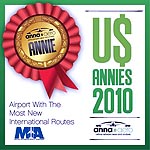 MIA Wins Anna.aero US ANNIE Prize 2010 &ldquo;Airport With The Most New International Routes&rdquo;