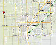 Click here to enlarge Homestead General Airport map location